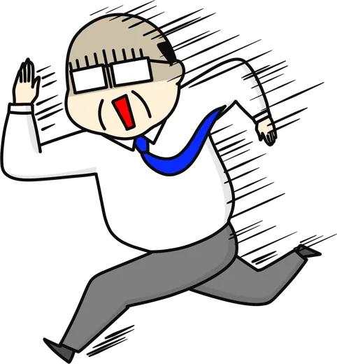 忙しそうに立ち去る社長